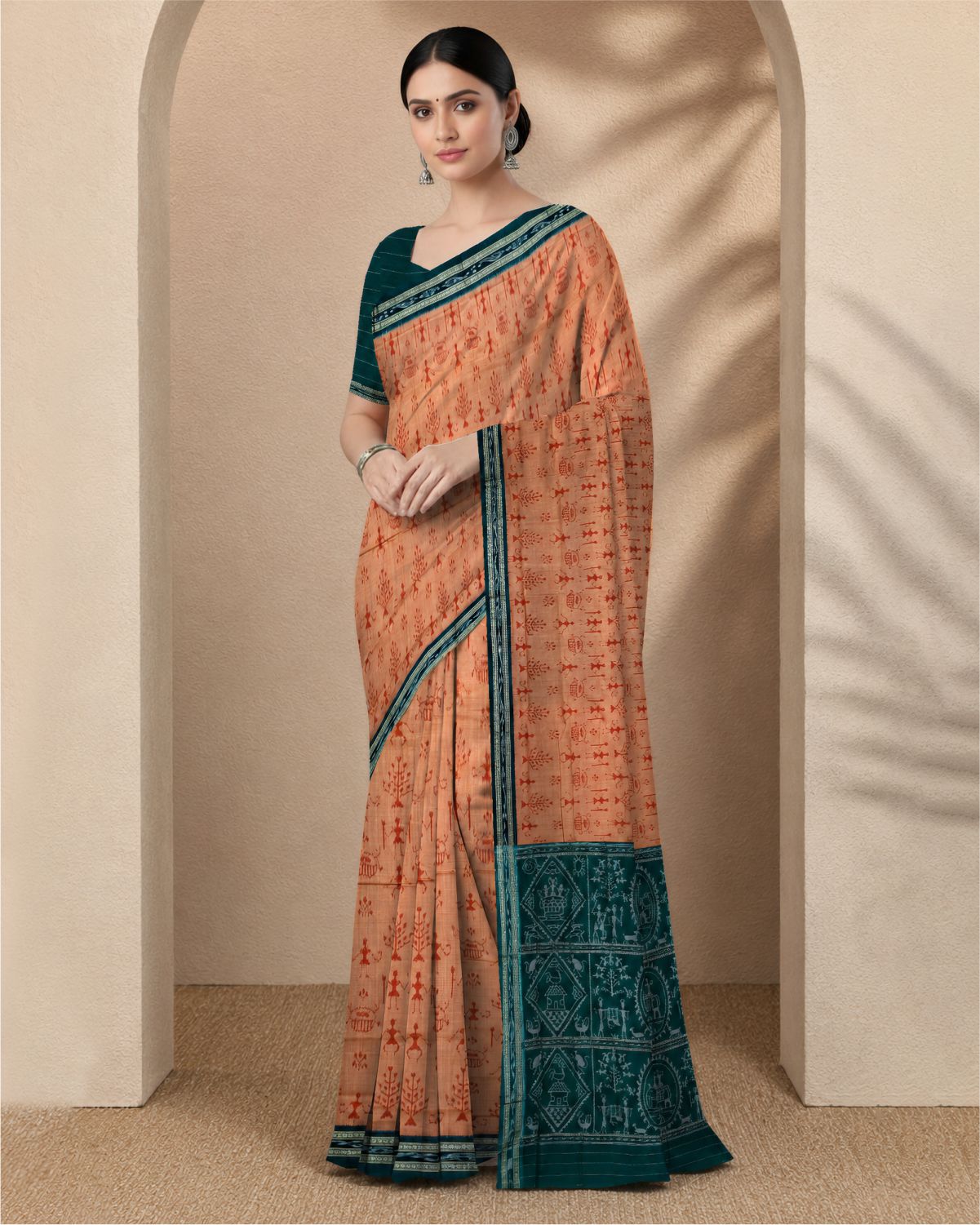 Handloom mania bandha cotton saree a