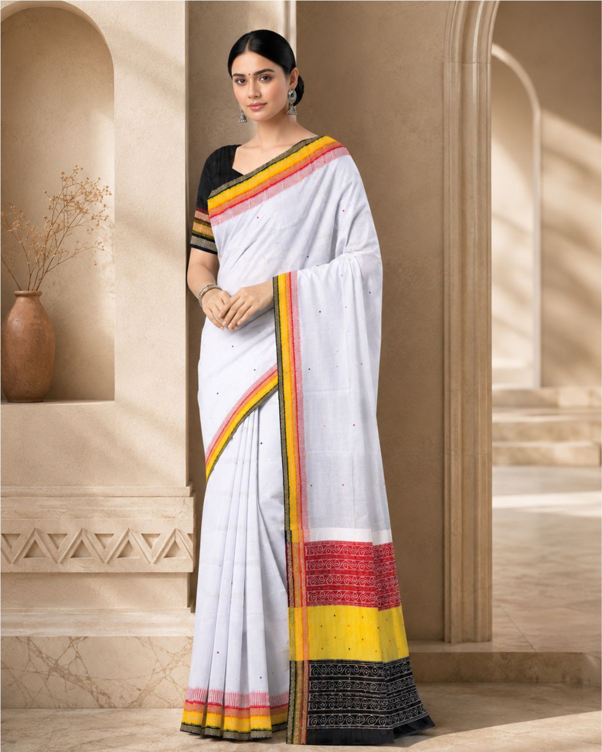 Handloom mania bandha cotton saree d